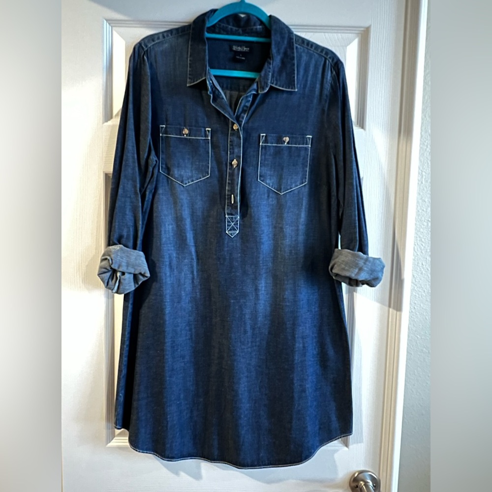 Lucky Brand Denim Shirt Dress, Size Large